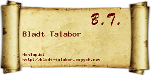 Bladt Talabor névjegykártya
